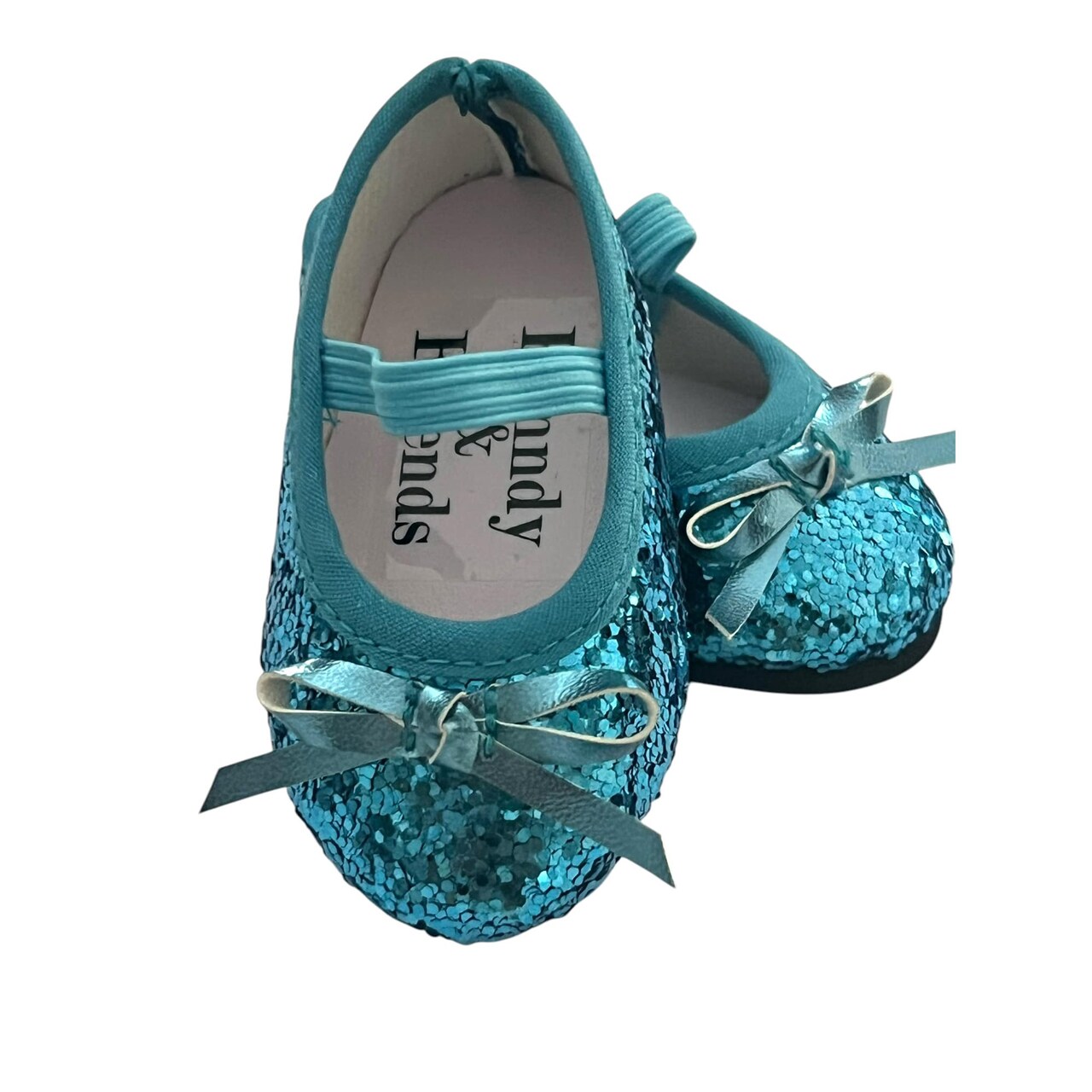 18 Inch Doll Shoes- Blue Sparkle Flats Fit Kennedy and Friends and All Other 18 Inch Fashion Girl Dolls